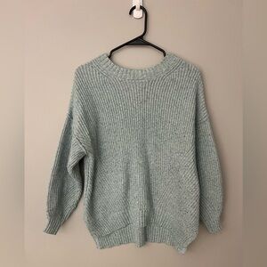 American Eagle Outfitters Knitted Crewneck Side Slit Comfy Cozy Lounge Sweater
